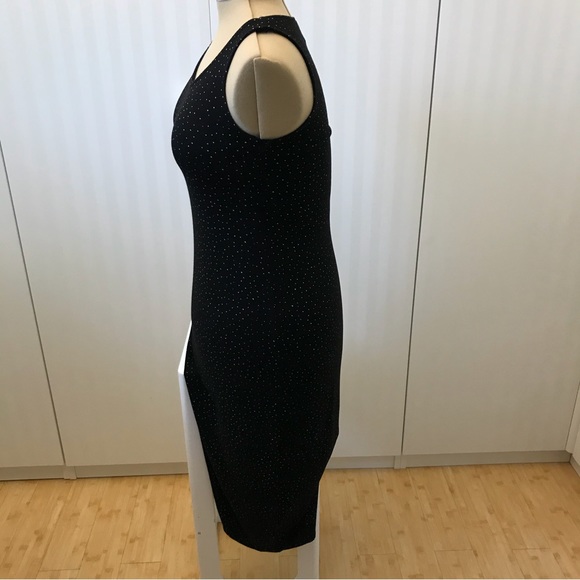H&M black with white dots sleeveless soft comfortable midi dress Size S - Picture 4 of 11